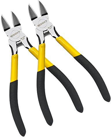 BOOSDEN Drahtschneider 2er-Pack, 152mm Seitenschneider, Bündigschneider, ultrascharfe Präzisions-Schneidezange mit Feder, kleine Drahtschneider für die Schmuckherstellung/künstliche Blumen/Basteln