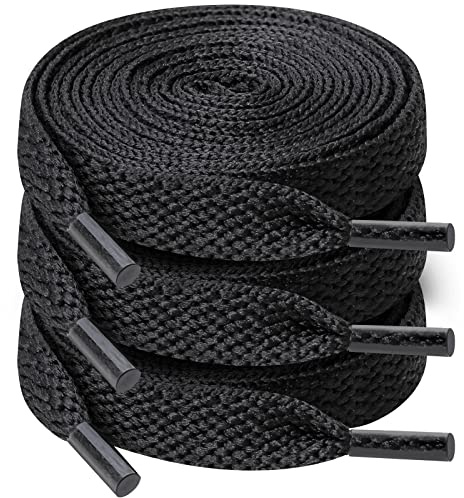 UpUGo 3 Paar Schnürsenkel, 8mm Breit Flache Schnürsenkel | Turnschuhe, Sport, Laufen, Erwachsene