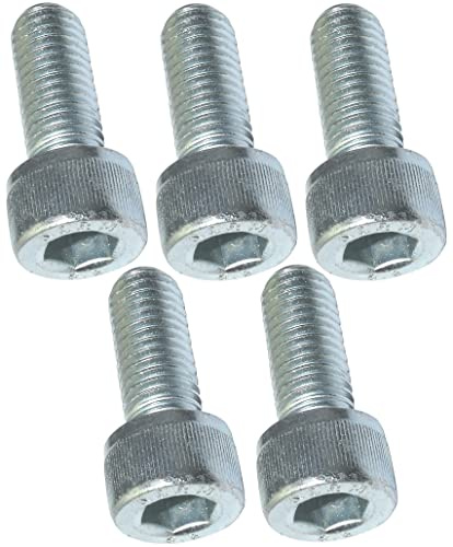 AERZETIX - Lot de 5 Boulons M10x25 - Tête Hexagonale Intérieur - Ø10x25mm - DIN 912 - Acier Zingué - Clé Allen 8mm - Argent - Bricolage Quincaillerie
