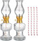 Homoyoyo Lámpara rústica de petróleo (2), cristal, 20,5 x 6,5 x 6,5 cm, 4 mechas, colores surtidos, queroseno, para iluminación decorativa de interiores