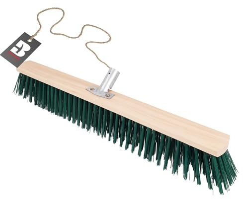BAUSTER® Besen 800mm ohne Stiel, Großer Straßenbesen Industriebesen Stubenbesen Zimmerbesen Hallenbesen, Handgeführt Holzbesen, Gartenbesen, Handbesen Gehwegbesen
