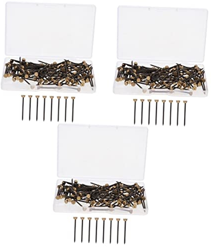 ORFOFE Rundkopfnägel 360 Stück Reißnägel Schwarze Bilderrahmen Wandhaken Schwarze Kleiderbügel Dekorative Nagelhaken Bilderrahmen Kupfernägel Fotoaufhängehaken Bildaufhängenägel Gestell