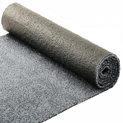 casa pura Gräsmatta metervara – premium konstgräs vår gräsmatta för trädgård, balkong, camping, mässor – plastgräs, rullgräs (mörkgrå, 2 x 10 m = 20 m²)