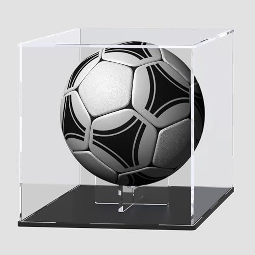 UoYeet Vitrine de Football avec Support de Ballon, boîte de présentation Transparente pour Ballons de Football, Volley-Ball, vitrine de Souvenirs Sportifs