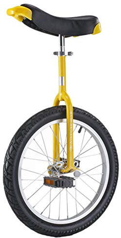 LoJax Freestyle Unicycle Kinder-Einrad 16/18 Zoll, großes 20/24 Zoll Erwachsenen-Einrad für Männer/Frauen/große Kinder/Jugendliche, Einrad-Fahrrad mit Stahlrahmen und Leichtmetallfelge (Gelb 20 Zoll)