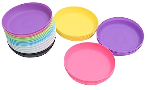 Gogogmee Plateau de Jardinière Rond en Plastique 25pcs Résistant aux Chocs Chutes pour Pot de Fleurs et Pot à Succulentes Balcon et Jardin Style Aléatoire