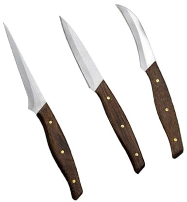 Cabilock Cuchillos Talla Frutas Acero Inoxidable Mango Madera Cortadores Cocina Profesional Resistente Uso Doméstico y Restaurante