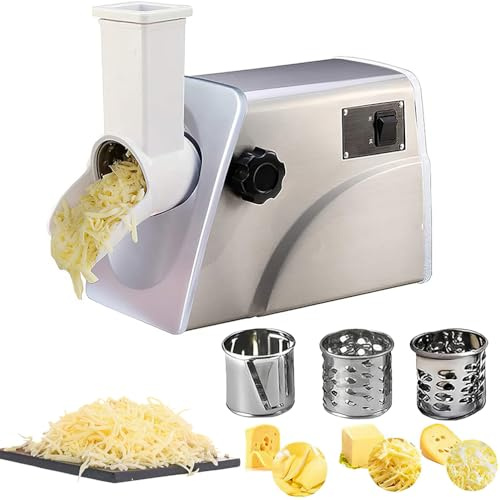 Máquina Trituradora De Queso Rotativa Profesional, Máquina Trituradora De Queso Comercial De 300 W, Rallador De Queso Rotativo Multifunción De 180 R/min para Frutas, Verduras, Nueces Y Chocolate