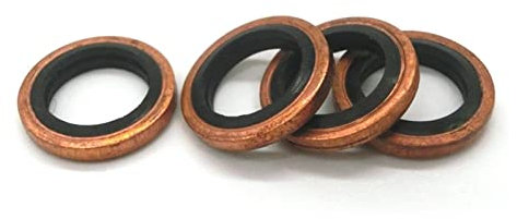 l'anneau d'étanchéité en o-ring en caoutchouc, Rondelle d'étanchéité rondelle collée joint en caoutchouc Nitrile métal rouge bague d'étanchéité en cuivre métrique M6/8/10/12/14/18/20/22-60 rondelles d