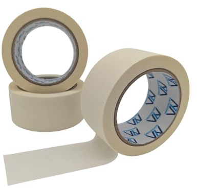 Ruban de masquage pour décorateurs et peintres, 24 mm/48 mm x 30 m, 140 microns, lot de 3 ou 6, blanc, pour peintres, décorateurs, loisirs de bureau à domicile (lot de 3, 48 mm)