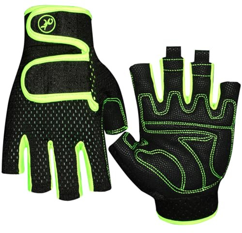 CLSSLVVBN Gants de Ski Nautique pour Une Sensation Sportive Confortable sur l'eau Gants de Kayak Sports Voile Kayak 3/4 Doigts pour Polyester, S