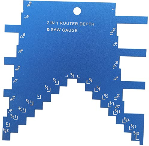 ETHZZLE Router and Table Saw Step Depth Gauge Woodworking Tool Accessory Blue Multi-Function Depth and Height Gauge for Precise Woodworking Projects