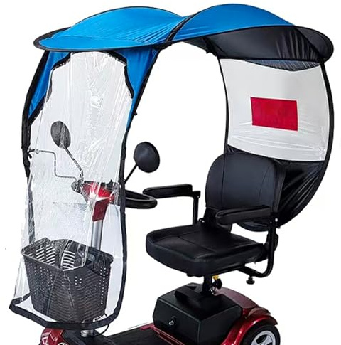 Mobility Scooter Canopy Rain Cover Electric Scooter Umbrella Waterproof Accessories Foldable for Outside Storage Heavy Duty Motorcycle Covers