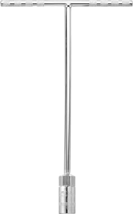 sourcing map T-Handle Wrench Socket, 6-Point Steel Metric Socket Wrench (16mm) with Long Reach for Motorcycle Bicycle Car Repair, Silver