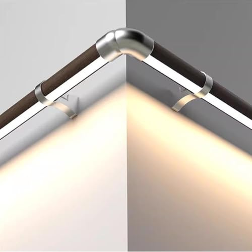 Pasamanos LED Para Escaleras Interiores Pasamanos De Pared Con Tubo Barra De Apoyo Para Escaleras, Pasillos, Villas Y Pasillos(Wood grain,0.8m/2.62ft)