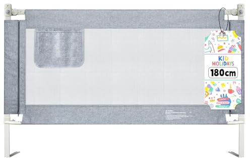 Rausfallschutz Boxspringbett,Rausfallschutz Bett 180cm,Bettschutzgitter für Babys und Kinder,Bettgitter Rausfallschutz zum Vertikalen Heben,Höhenverstellbar(70-93CM), Stabil,Kinderbettgitter[1 Seite]