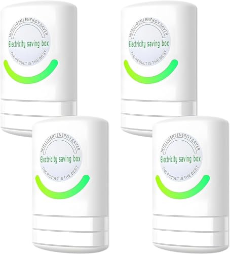 Energy Saving Device for Home & Office, Electricity Saver Box, Voltage Optimization and Surge Protection, Plug and Play (4PCC)