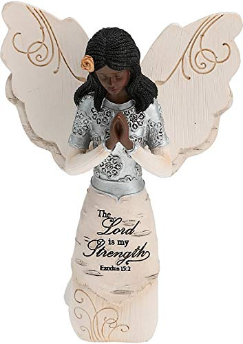 Elements 82324 Prayer Collectible Figurine, Ebony Kneeling and Praying Angel, 5-1/2-Inch