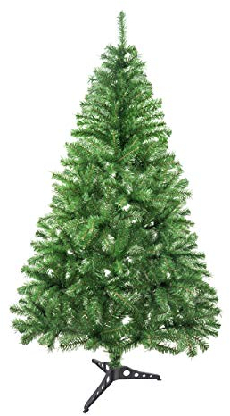 SOLAGUA NAVIDAD Künstlicher Weihnachtsbaum, Lametta-Blatt-Tanne 120–210cm Bäume mit Kunststoffauflage (Glitzergrün, 120cm 184Tips)