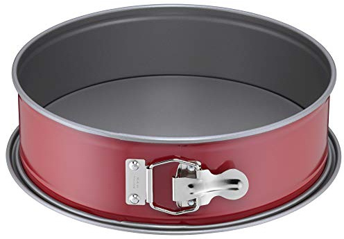 Original Kaiser Classic Plus Springform 26 cm rund mit Flachboden, runde Backform, auslaufsicher, antihaftbeschichtet, rot