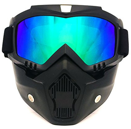 Spohife Schutzbrille für Motocross und Motorrad, abnehmbare modulare Gesichtsmaske, winddicht, UV-400-Schutz , mehrfarbig