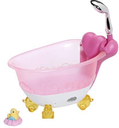 BABY born 828366 Bath Badewanne mit Licht- und Sound-Effekten und Badeente, Puppenzubehör für Puppen bis 43 cm