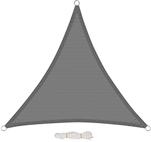EUGAD Sonnensegel 200g/m² inkl Befestigungsseile Premium HDPE Wetterbeständig Atmungsaktiv Dreieck rechtwinklig,luftdurchlässig, wasserdurchlässig, für Terrasse, Garten, Balkon, Camping