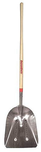 RAZOR-BACK Aluminum Scoops, 17.75 x 14.5 Blade, 48 in White Ash Straight Handle 53127