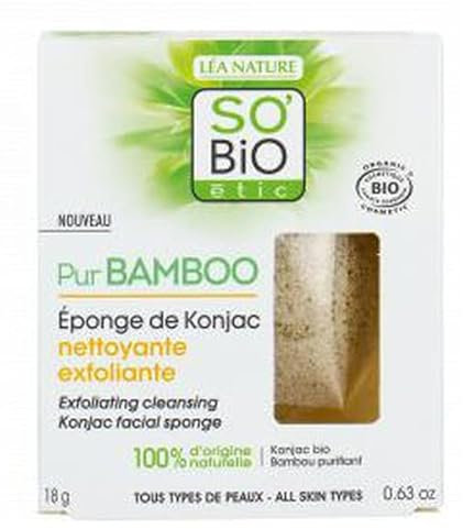 Konjac - Spugna esfoliante per tutti i tipi di pelle PurBamboo SO Bio etic 18 g
