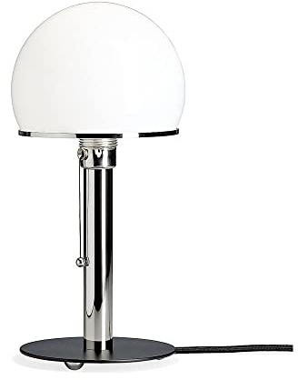 Tecnolumen Wagenfeld Tischleuchte Metall Glas, Maße: H: 36 cm, D:Diffusor: 18 cm, D:Fuß: 16 cm, WA23SW