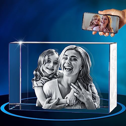 ArtPix 3D Crystal Photo, Personalized Mothers Day Gifts With Your Own Photo for Him, Her, Mom, Dad, 3D Laser Etched Picture, Engraved Crystal, Customized Memorial Anniversary Couples Gifts