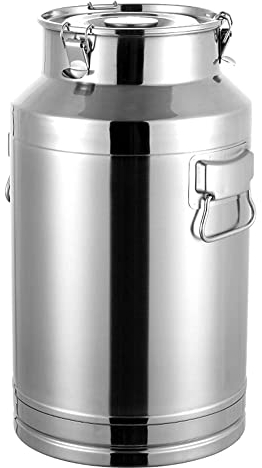 WSAH Edelstahl-Milchkanne mit großem Fassungsvermögen und versiegeltem Deckel, tragbarer Weinkrug, Teekanne / 20L