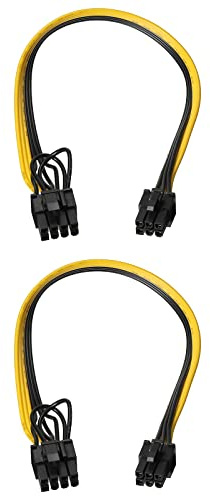 PATIKIL PCIe Câble 6 Épingle Mâle à 8 Épingle (6+2) Mâle GPU Alimentation Fournitures Câble PCI Express Alimentation Adaptateur Câble 320mm/12.6 pour Graphiques Carte, Paquet de 2