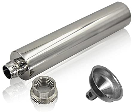 Lnhgh Petaca 2oz - Petaca A Prueba De Fugas Petaca con Embudo | Tubos De Frasco De Whisky De Vino De Bolsillo De Tubo Inferior Largo para Alcohol