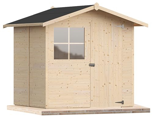 Casetta da giardino in legno per esterno 2Mq 200x200 20mm MADE IN ITALY mod. OLBIA (Senza Pavimento, Finestra Fissa)