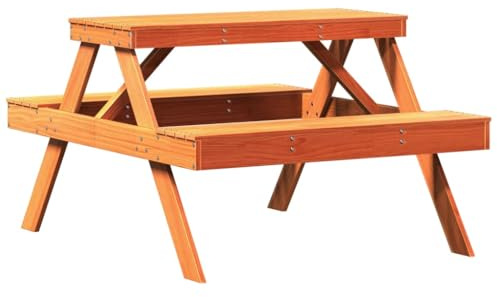 vidaXL Picknicktisch Wachsbraun 105x134x75 cm Massivholz Kiefer