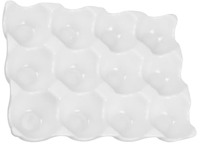 Homoyoyo Griglie al Porta in e 12 Uova Resistente Bianco Ceramica Contenitore Salvaspazio Forno per Uova da Frigorifero Uso Domestico e Hotel