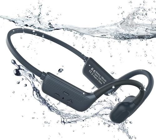 Monodeal Swimming Headphone, Open-Ear Bone Conduction Headphone IP68 Waterproof Bluetooth 5.4, Waterproof Headphones Swimming with 32GB MP3 Player Memory