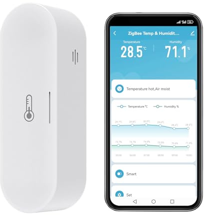 Intelligentes Thermometer-Hygrometer: USB/batteriebetriebenes Zigbee-Innenthermometer und Feuchtigkeitssensor, Homekit-Temperaturmonitor funktioniert mit Alexa, Zigbee-Hub erforderlich (1-Pack)