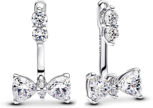 Pandora Timeless Funkelnde Schleife Tropfen-Ohrringe aus Sterling Silber mit Zirkonia, 293543C01