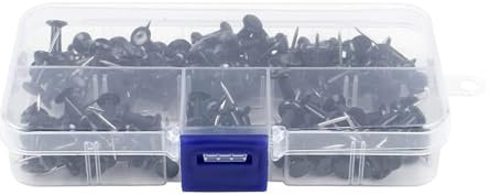 100 Stück Reißzwecken, Wiederverwendbare Reißzwecken mit Aufbewahrungsbox Aus Solidem Kunststoff, Rostfrei, für Pinnwand, Schule, Büro, Schwarz