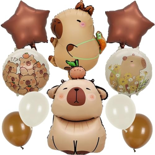 10 Piezas Capibara Globos Cumpleaños, Decoracion Globo Capibara, Capybara Globos Set Temática Anime, Déco Capybara para Niñas Niños Cumpleaños Decoración Fiesta