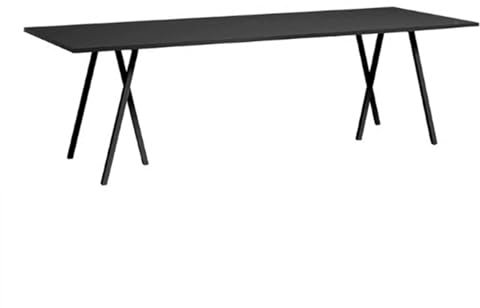 Moderner schwarzer Bürokonferenztisch für 6 bis 8 Personen, kleiner Konferenztisch für Büro, Konferenzraum (140 cm)