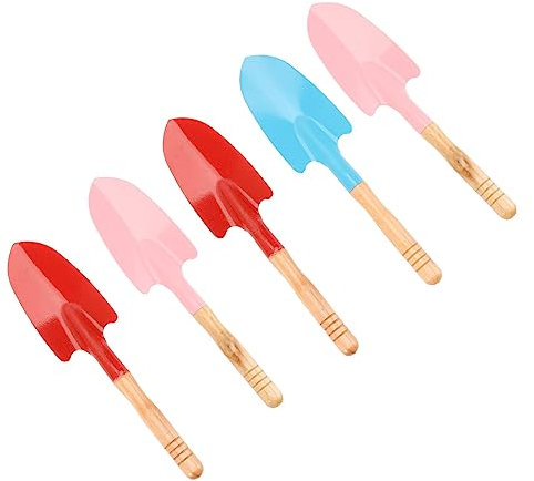 SUPVOX 5pièces Pelle Jouet à Sable De Plage Lot de Mini Pelles Bois pour Garçon Fille Jouet De Plage