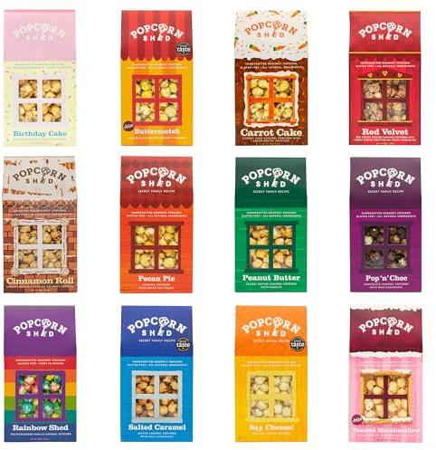 Popcorn Shed Gourmet Popcorn Variety Pack (Choose Any 3 Popcorn’s Shed) | Mix & Match Your Favourite Sweet, Savoury & Cheesy Popcorns, Low Calorie Snack, Perfect for Parties, Movie Nights & Gifting
