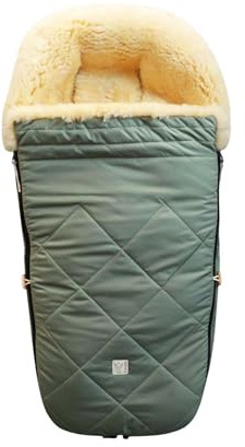 Kaiser Classic for Bugaboo Lammfell Kinderwagen Fußsack, 100 x 45 cm (salbei green)