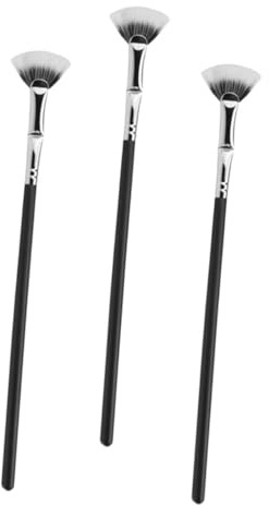 Mipcase 3 pezzi Pennelli Ventaglio per Mascara Applicatori Precisi per Extension Ciglia Strumenti Occhi per Donne Fibre Allunganti e Scovolino Grumi
