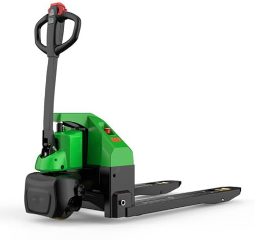 Transpaleta eléctrica de 1500 kg, transpaleta motorizada, mesa de elevación hidráulica para almacenamiento y manipulación de materiales (verde, 56 cm)