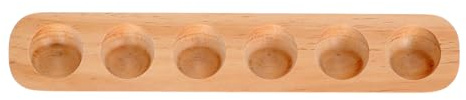 HAMPPLIES Huevera de Sobremesa de Madera Maciza para 6 Huevos Bandeja Organizadora para Huevos Soporte de Madera Natural para Cocina y Restaurante