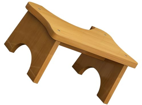 ibasenice Tabouret de Toilette en Bois Naturel Stable Repose-Pieds Ergonomique Compact pour Adultes et Garçon et Filles Marchepied Antidérapant pour Salle de Bain Aide Toilette Pratique